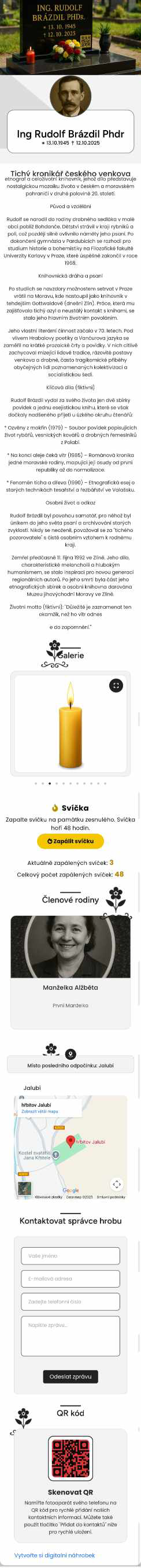 vCard Template Poslední rozloučení