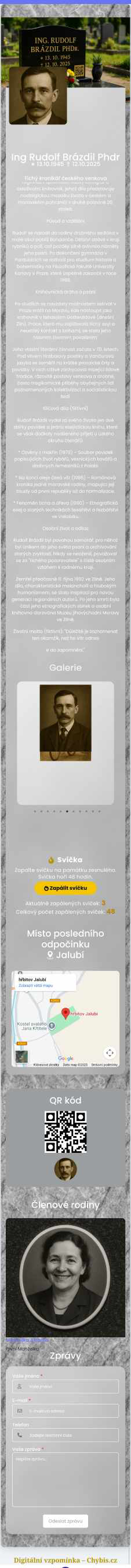 vCard Template Kámen vzpomínek